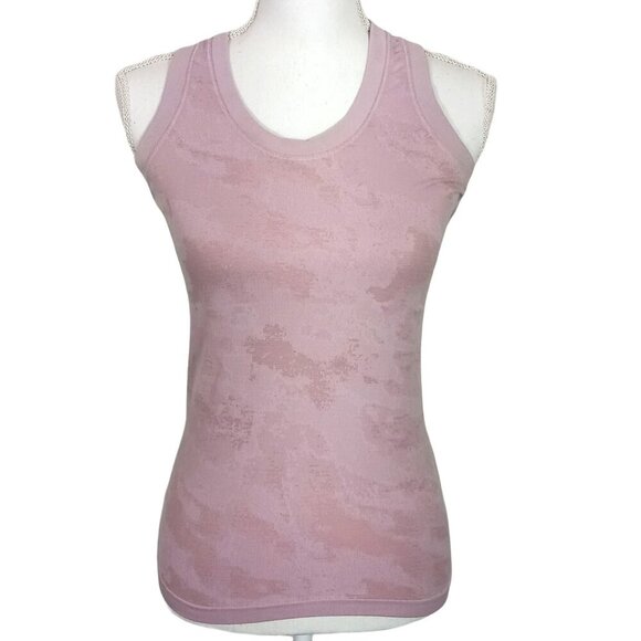 ATHLETA Momentum Racerback Tank Top Pink Camo Sz M EUC - Picture 1 of 4